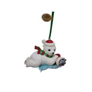 The Danbury Mint Christmas Baby Animal Ornament Collection Polar Bear